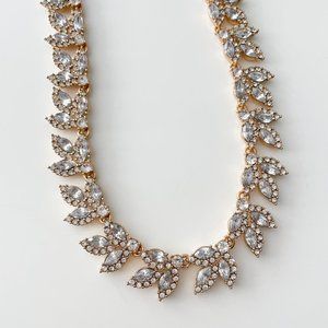 J. Crew Factory Crystal Leaves Statement Necklace (Crystal)